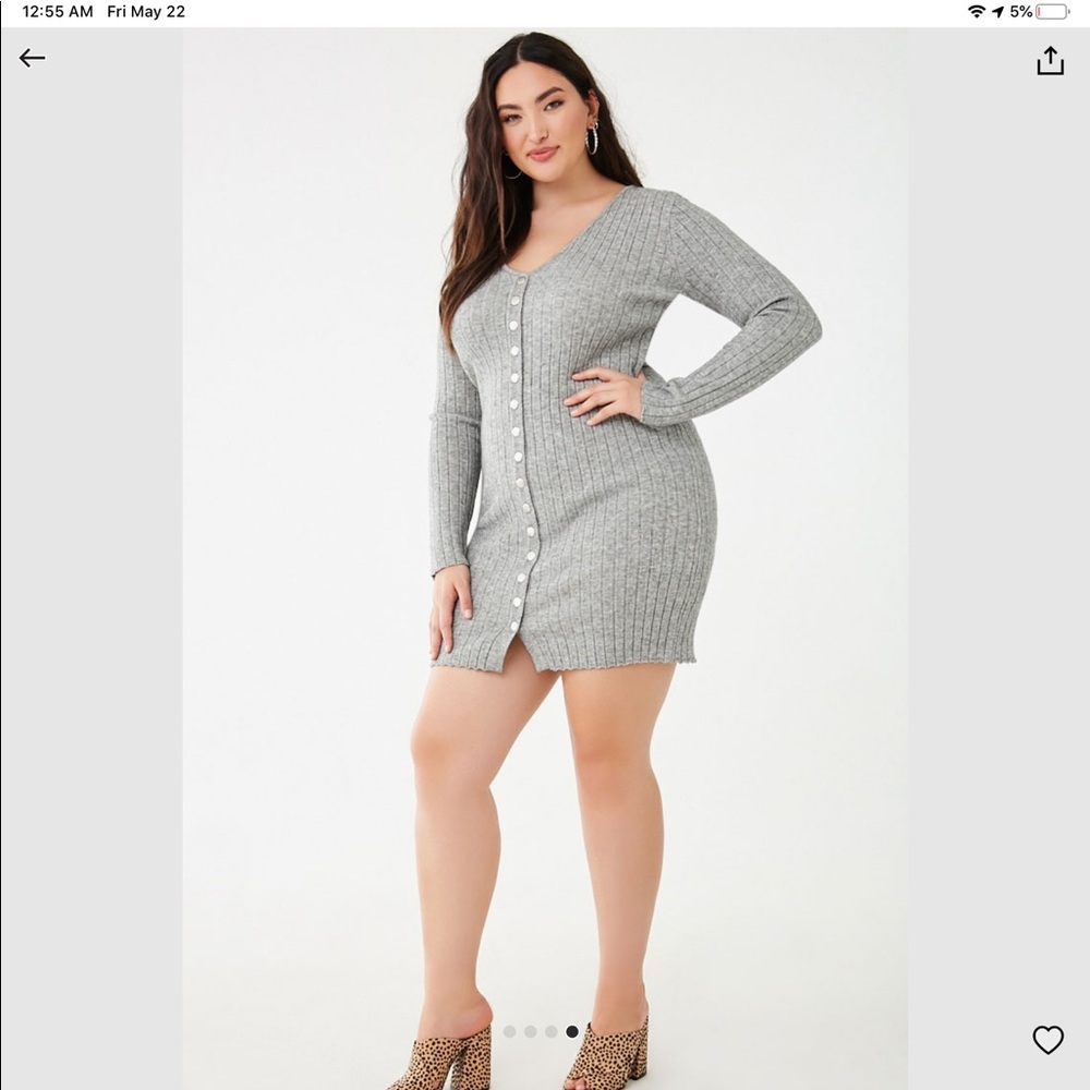 Bodycon Ribbed Sweater Dress PLUS SIZE